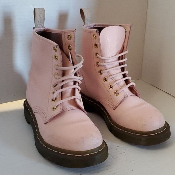 Dr Martens 1460 Pascal Virginia Leather Boots Pastel Pink Doc Women's WOMAN'S 5 - Picture 14 of 16
